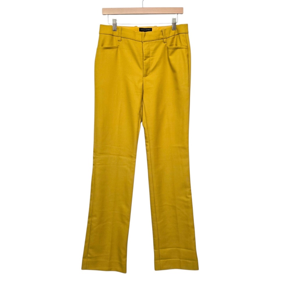 Banana Republic Womens Mustard Yellow 100% Wool Tailored Trousers Pants 6L NEW
